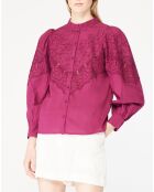 Chemise Broderies rose