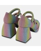 Sandales Julie multicolores - Talon 10 cm