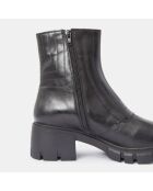 Boots en Cuir matelassées noires - Talon 5,5 cm