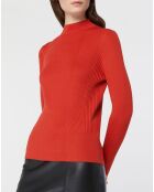 Pull en Maille stretch de fibres Ecovero® Bya rouge foncé