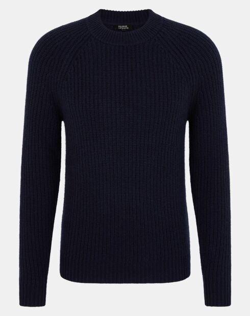 Pull en Laine & Cachemire Poterond col rond bleu marine