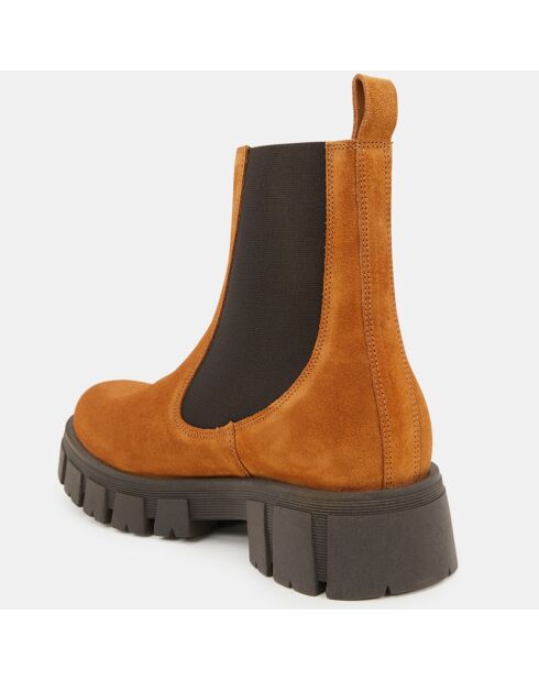 Chelsea boots semelle épaisse camel - Talon 4 cm