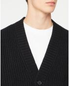 Cardigan en Laine & Cachemire Potecard Gulet Boxy noir