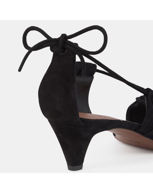 Sandales en Velours de Cuir Gloria noires - Talon 5 cm
