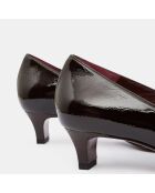 Ballerines en Cuir verni marron foncé