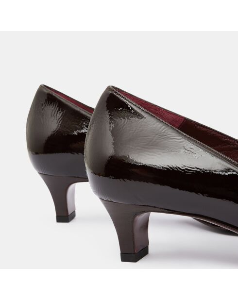 Ballerines en Cuir verni marron foncé
