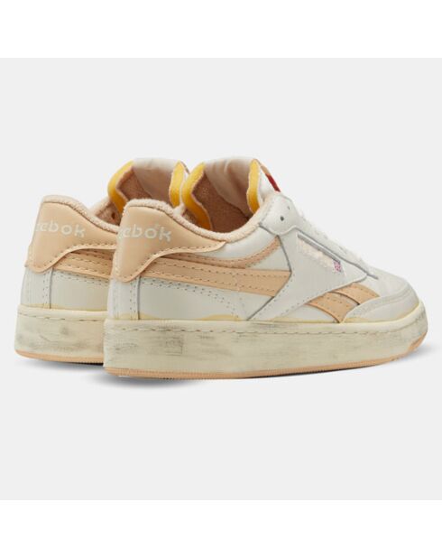 Baskets en Cuir Club C Revenge blanc/saumon