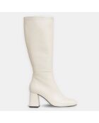 Bottes en Cuir Quintana écrues - Talon 7 cm