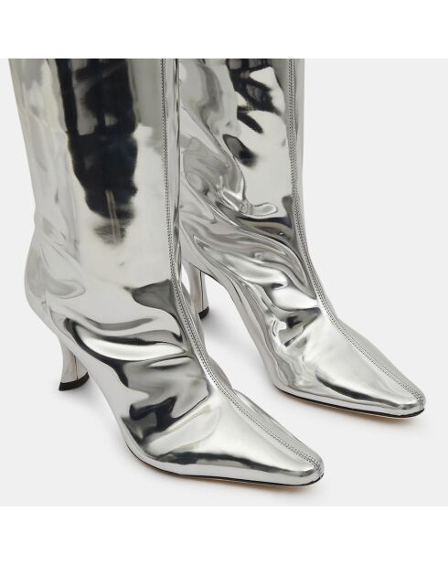 Bottes Stevie argentées - Talon 7.5 cm