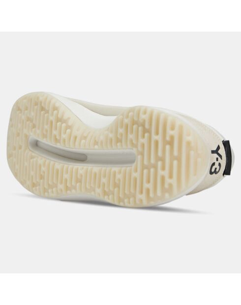 Y-3 Ajatu Run wit/beige sneakers van leer en textiel