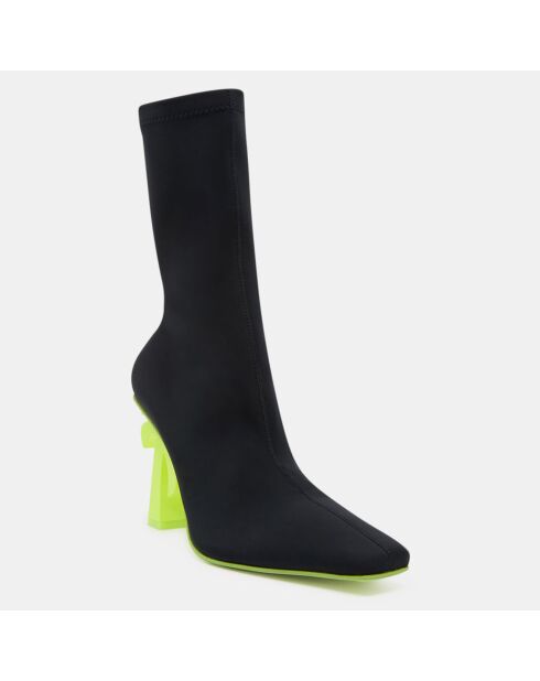 Bottines Palm Heel noir/jaune - Talon 10 cm