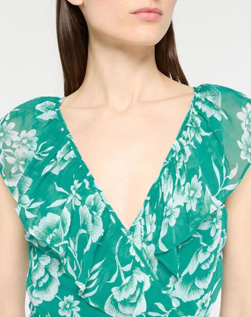 Grünes bedrucktes Kleid Zelie