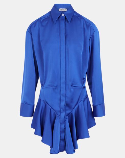Robe satinée Candice bleu électrique