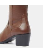 Bottes en Cuir Esteban marron - Talon 6,5 cm