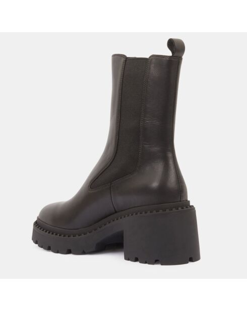 Chelsea boots en Cuir Nico noires - Talon 7 cm