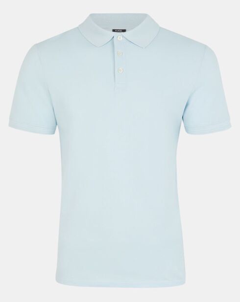 Poloc gerades Poloshirt aus Bio-Baumwolle himmelblau