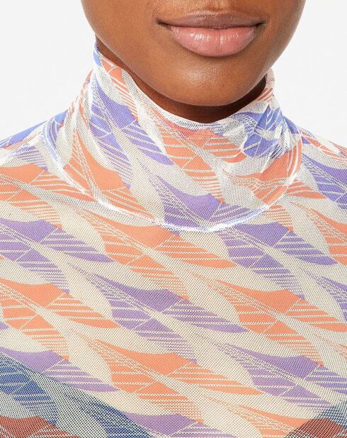 Mehrfarbig bedrucktes Mesh-Top