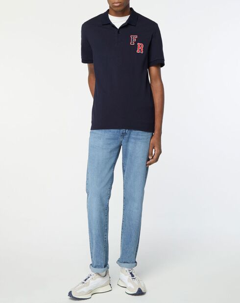 Polo en Coton piqué Piaf bleu marine