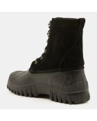 Boots en Velours de Cuir Anatra noires