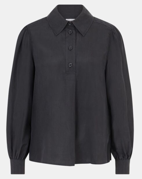 Chemise 100% Soie Panos noire