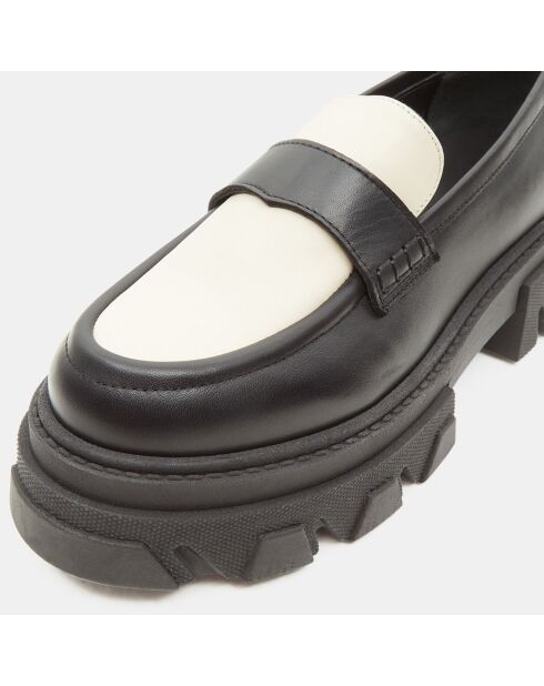 Mocassins en Cuir Trailblazer noir/écru - Talon 5.5 cm