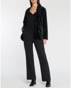 Veste blazer en Velours lisse noire