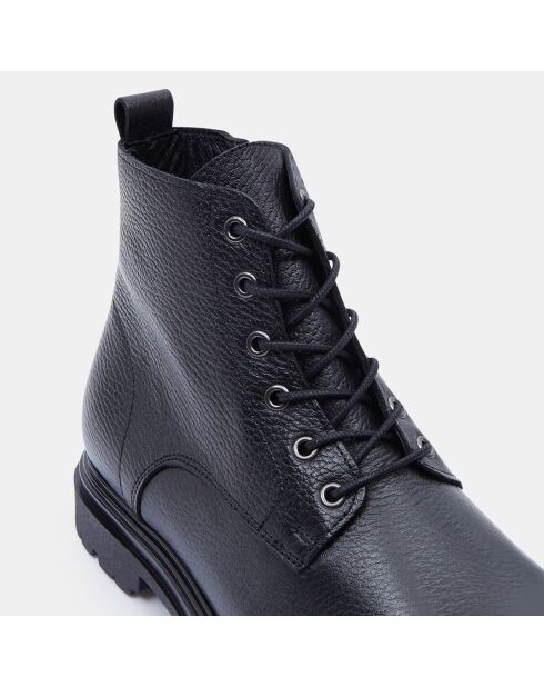 Boots à lacets grainées noires