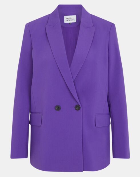 Veste blazer Rune double boutonnage violette