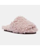 Chaussons en Laine mélangée Shearling rose clair