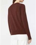 Cardigan 100% Cachemire Zacao col rond marron