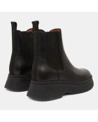 Chelsea Boots en Cuir Semelles Creepers noires - Talon 5 cm
