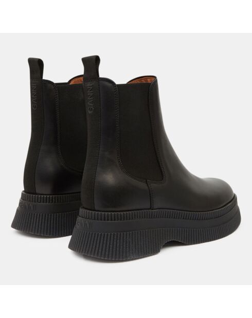 Chelsea Boots en Cuir Semelles Creepers noires - Talon 5 cm