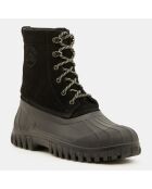 Boots en Velours de Cuir Anatra noires