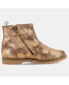 Bottines en Cuir métallisé Trip Jodzip à zip bronze