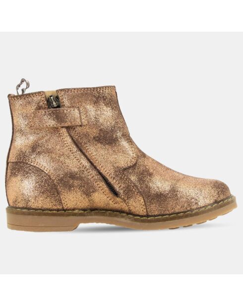 Bottines en Cuir métallisé Trip Jodzip à zip bronze