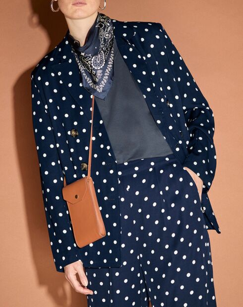 Veste fluide bloom bleue/blanc