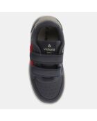 Blau/rote Sneakers mit Klettverschluss