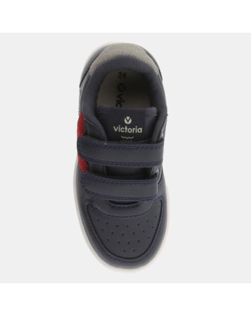 Blau/rote Sneakers mit Klettverschluss