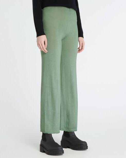 Pantalon 100% Cachemire vert