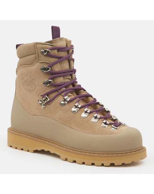 Boots en Velours de Cuir Everest beiges