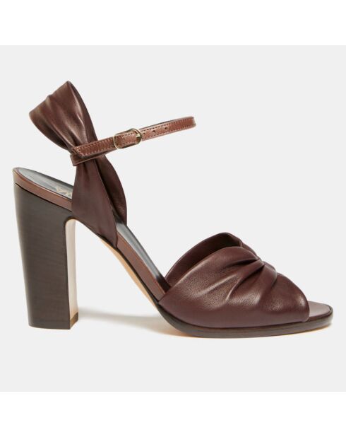 Bordeauxrode leren sandalen van Bel Air met hak van 9 cm