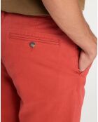 Pantalon chino en Coton bio droit Kutdroit rouge foncé