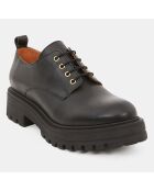 Derbies en Cuir avec oeillets noires - Talon 3 cm