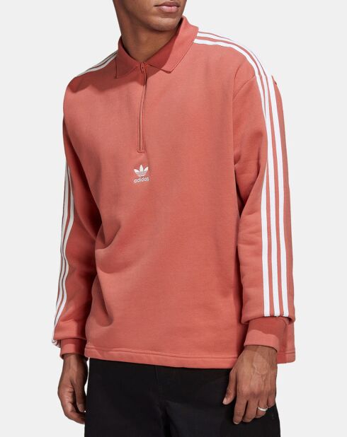 Polo droit zippé brique