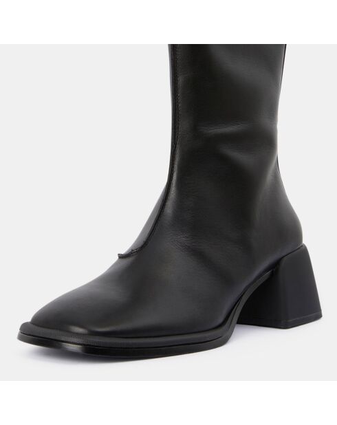 Bottes en Cuir noires - Talon 6 cm