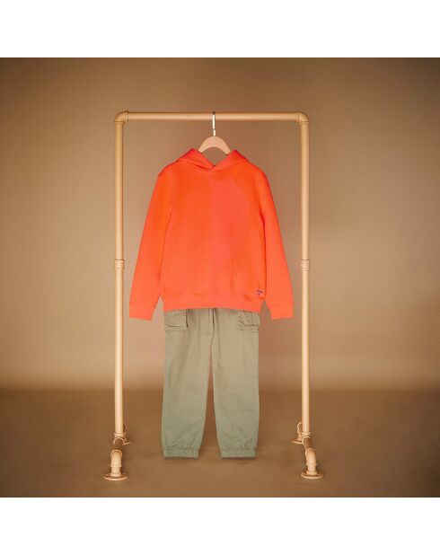 Sweat à capuche en Coton bio Voons orange