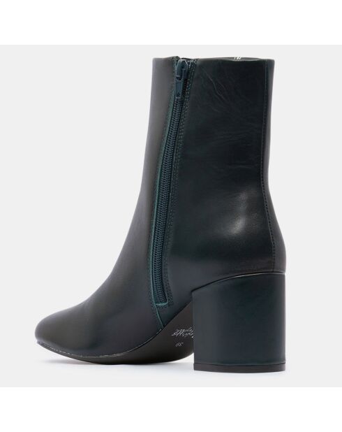 Bottines en Cuir talon détail vertes - Talon 7 cm