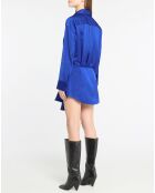 Robe satinée Candice bleu électrique