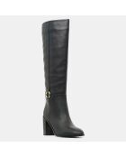 Bottes en Cuir talon détail rond vertes - Talon 9 cm