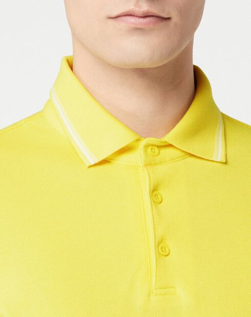 Polo en Coton piqué Polobas liseré jaune